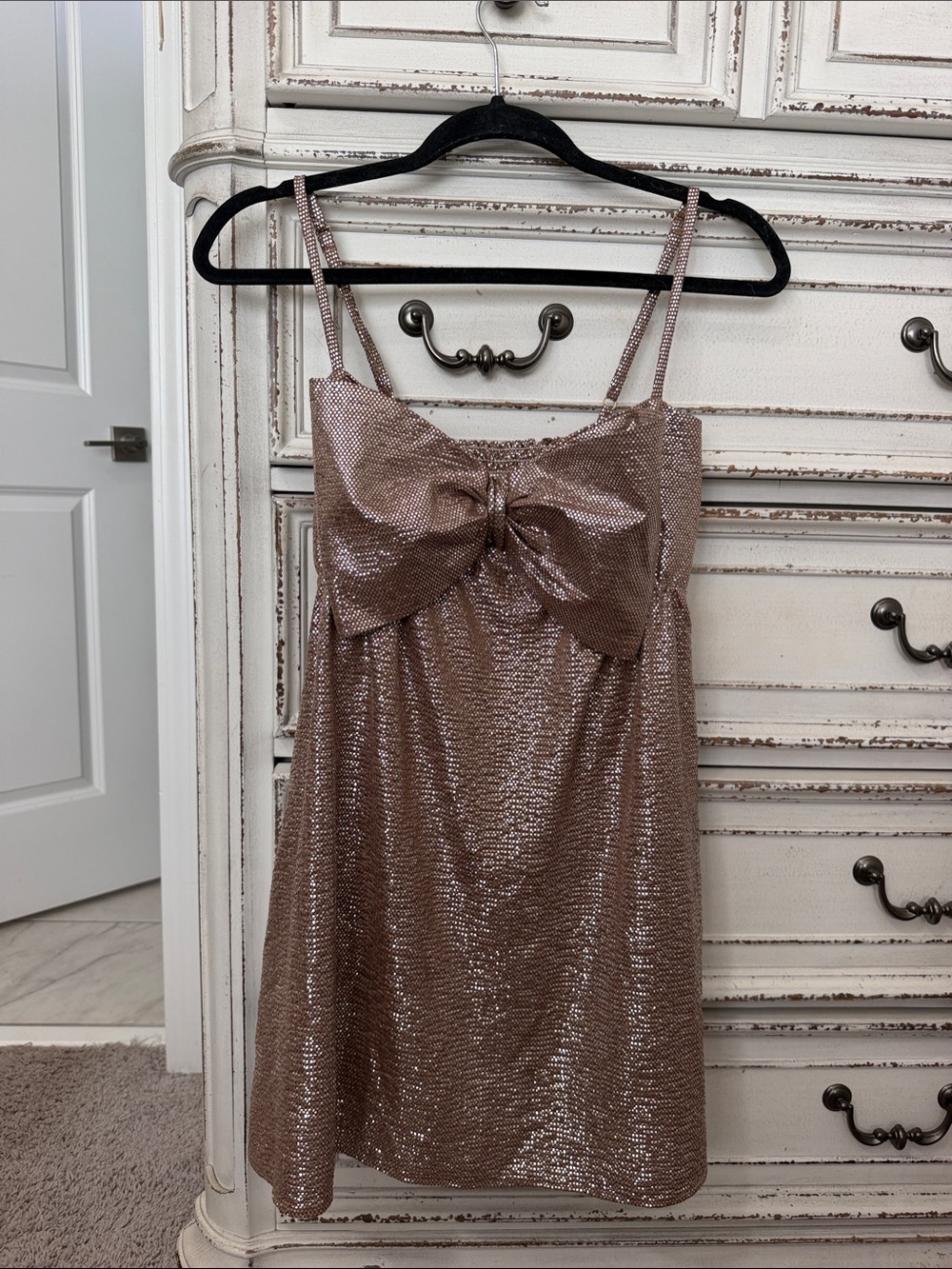 Show Me Your MuMu Best Bow Mini Dress in Silver Confetti